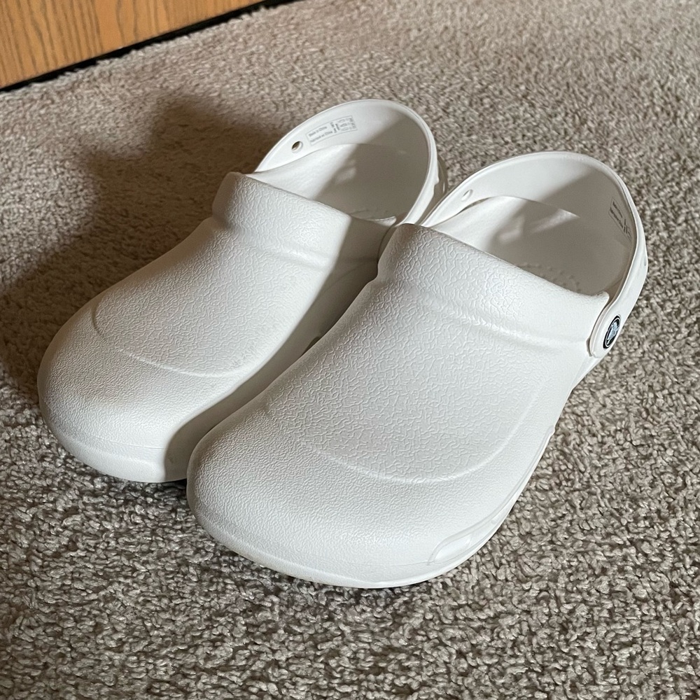 White slip-resistant Crocs